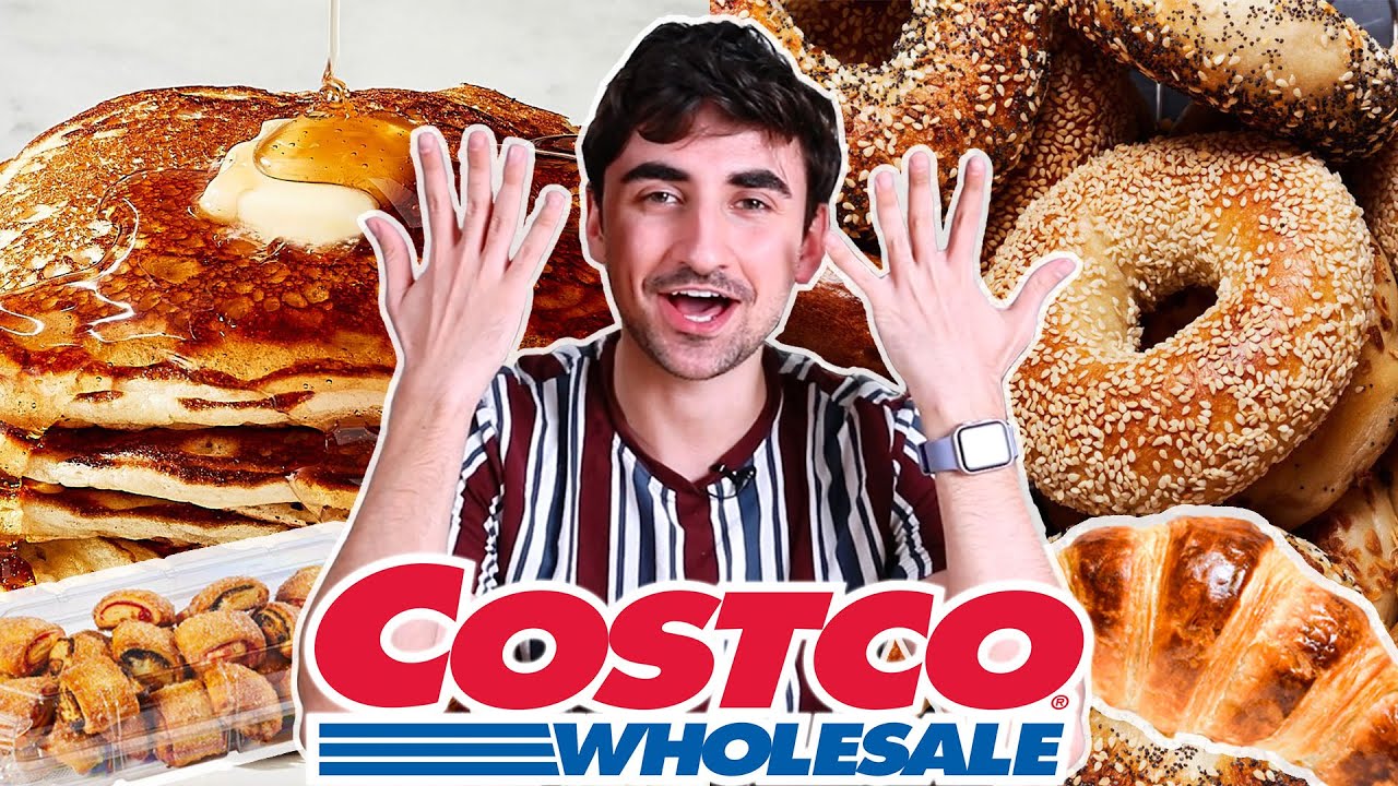 Costco BAKERY Taste Test + NEW ITEMS | Mukbang (pancakes, rugula, bagels, croissants, and more!)