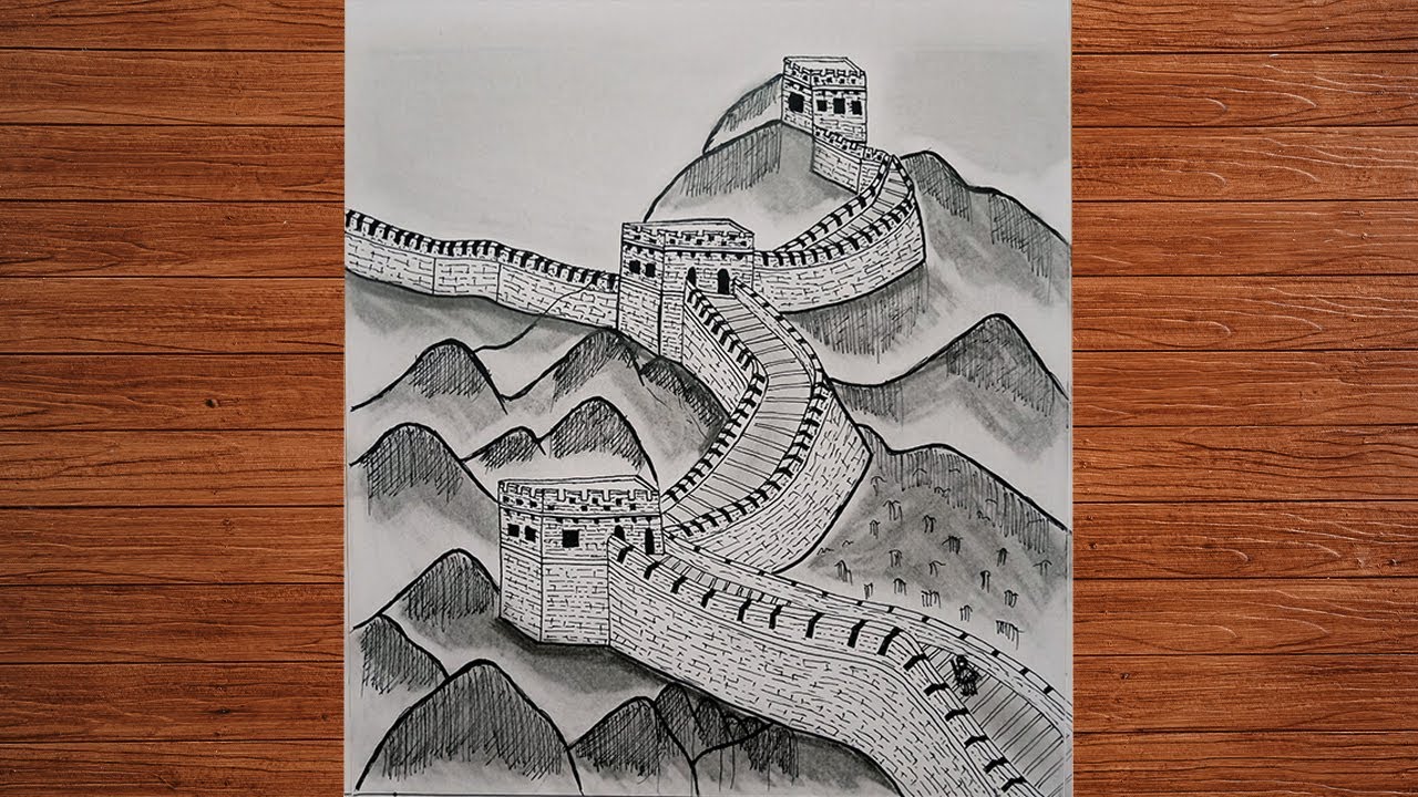 Great Wall of China | How to Draw Great Wall of China | Wonders | Easy Drawing | Step by Step