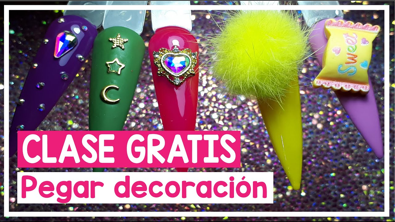 Pegar CRISTALES, CHARMS, POMPONES y DECORACIÓN de uñas SIN DESPRENDIMIENTO | 5 Formas de hacerlo