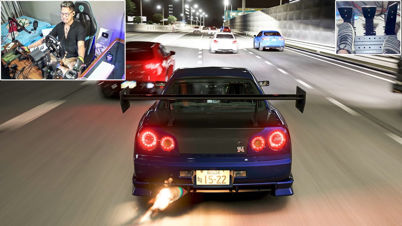 FULL POV DASHBOARD CAM NISSAN SKYLINE GTR-R34 | STEERING WHEEL + PEDAL CAM | ASSETO CORSA