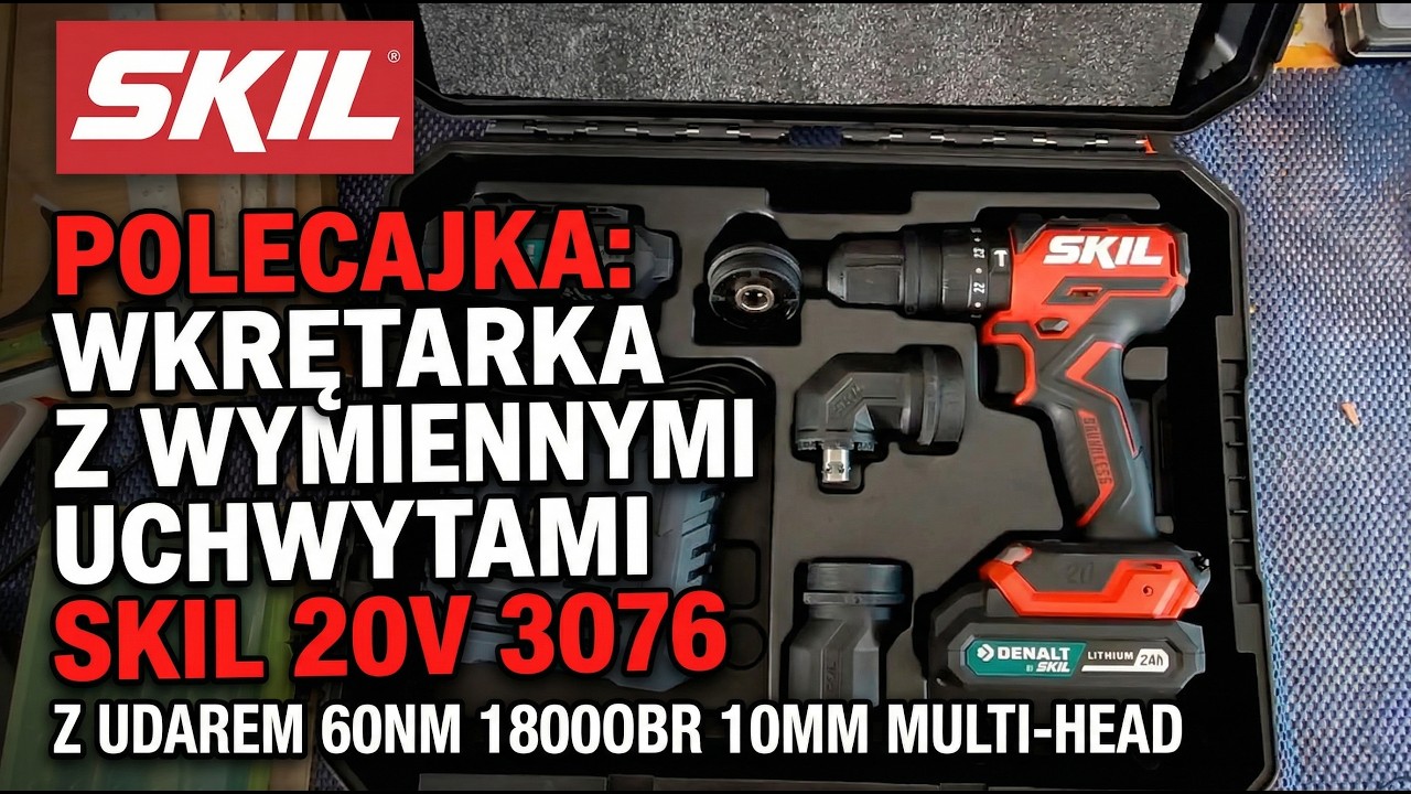 ♻️ Polecajka: Wkrętarka z wymiennymi uchwytami Skil 20v 3076 z udarem 60Nm 1800obr 10mm Multi-head