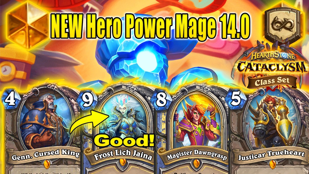 Best Hero Power Mage 14.0 Deck With Frost Lich Jaina After Patch! CATACLYSM Class Set | Hearthstone
