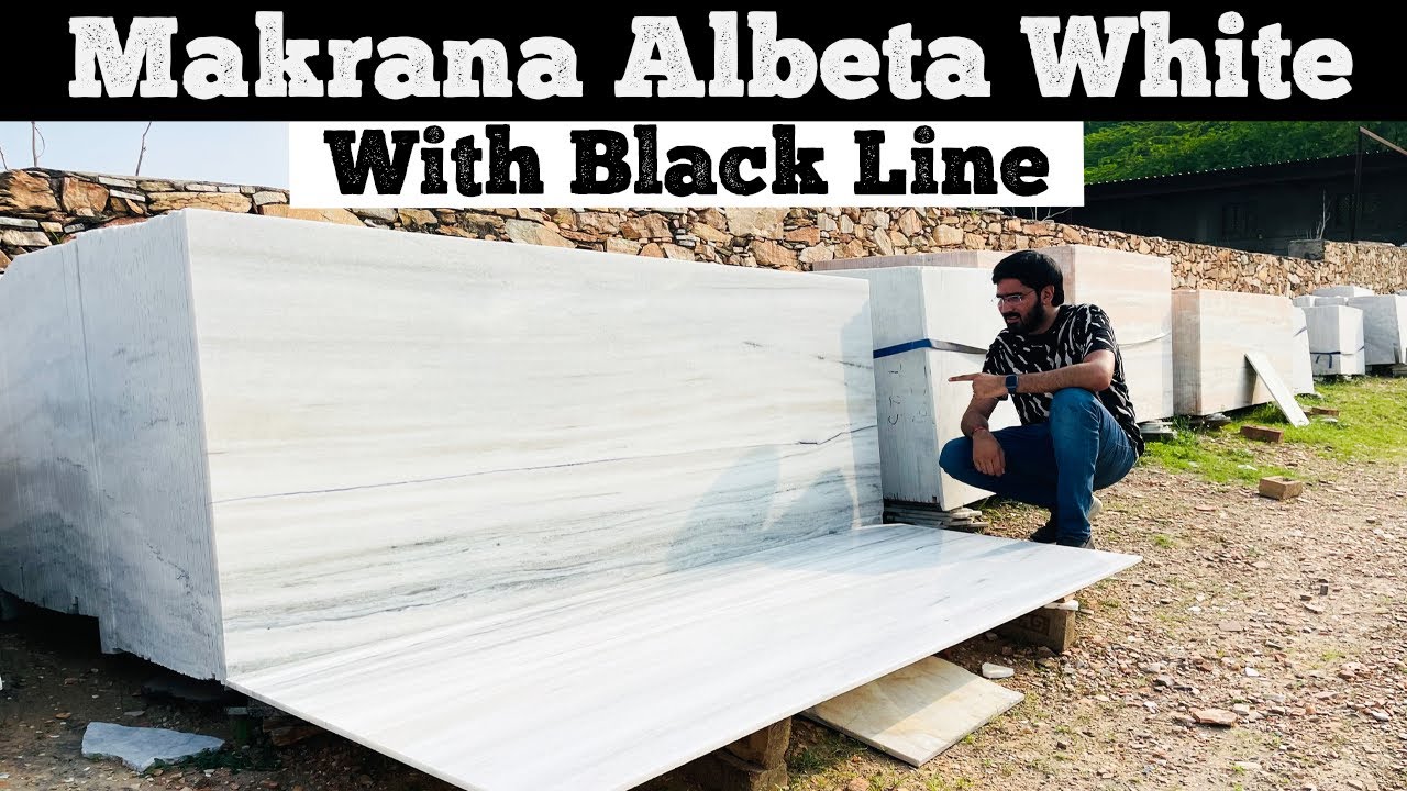 Makrana Albeta White With Single Black Line | Indian White Marble | Albeta Marble|Marble| 9116113111