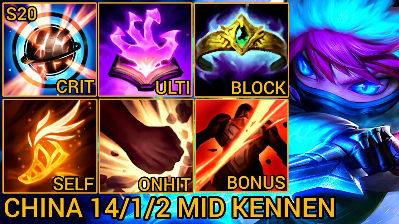 Kennen Mid Lane S Rating 14/1/2 - China Wild Rift New Meta Build & Runes By Tiarty