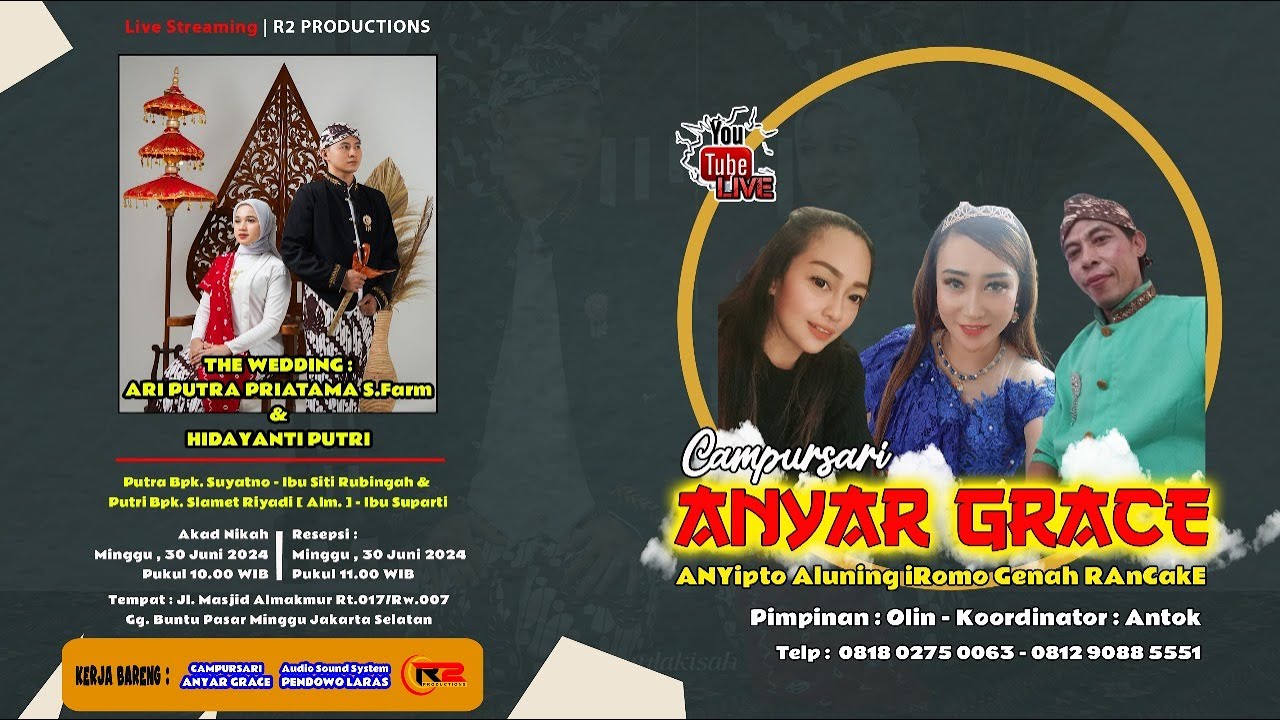 LIVE CAMPURSARI ANYAR  GRACE  PIMPINAN BAPAK OLIN || PERNIKAHAN ARI & PUTRI