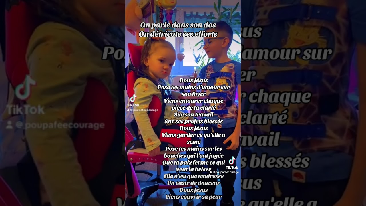 Cantique poupa jesus pose tes mains sur les bouche 