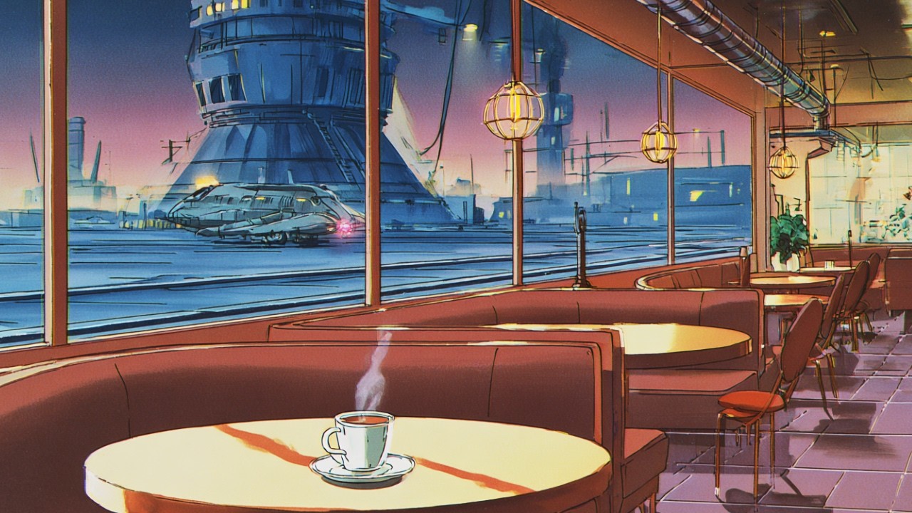 a lonely jazz café on a distant planet