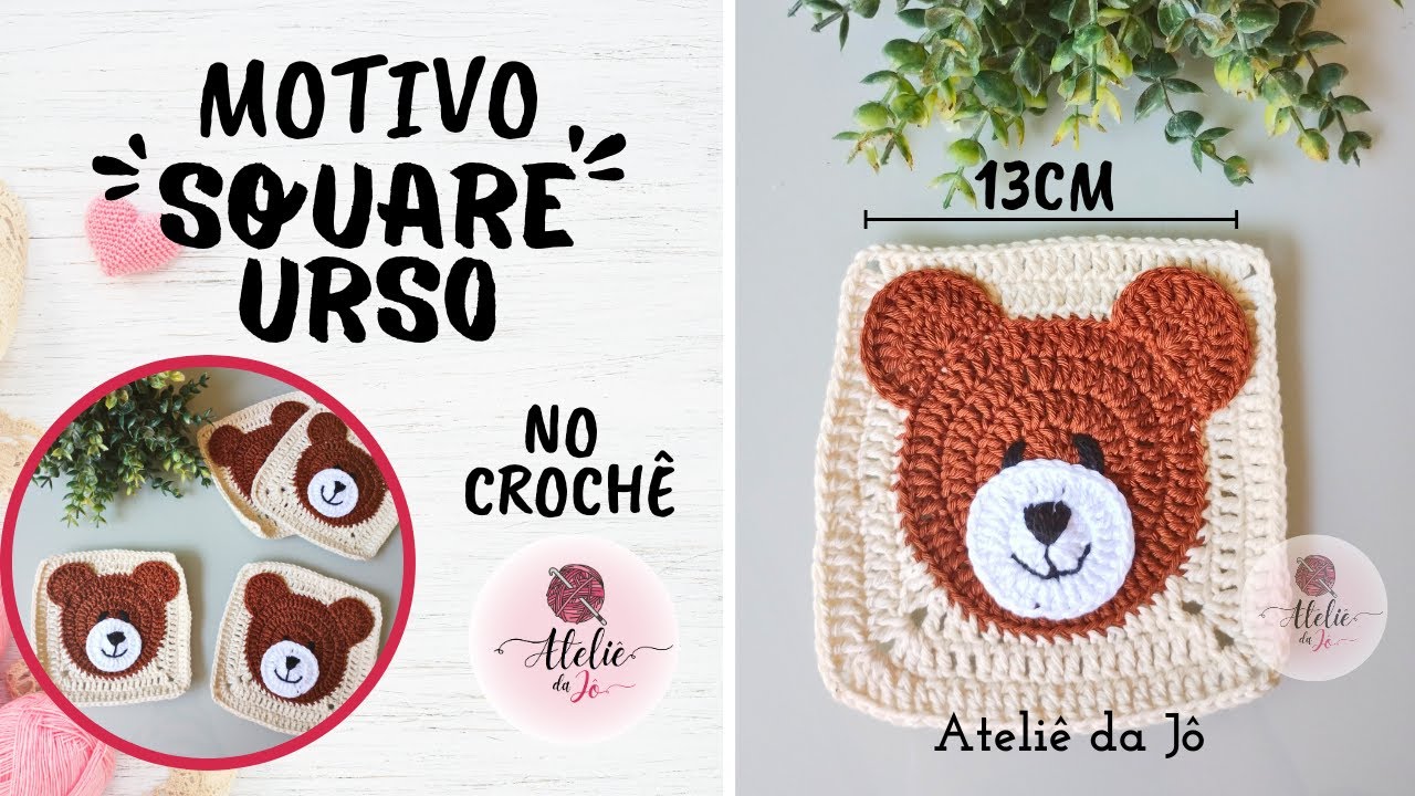 Motivo Urso/ Square Urso - passo a passo