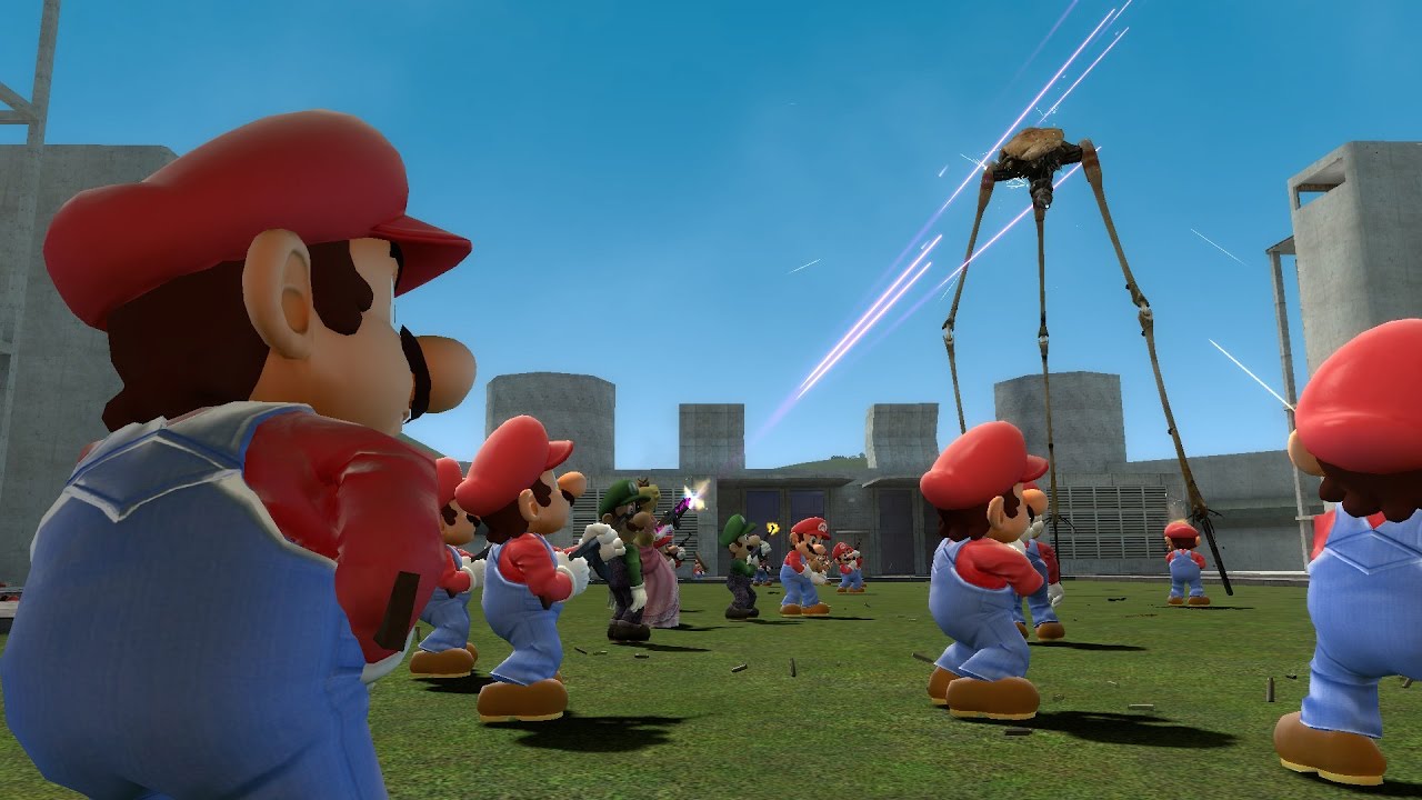 Gmod SUPER MARIO BROS. NPCS! - Mario, Luigi & Peach! (Garry's Mod)