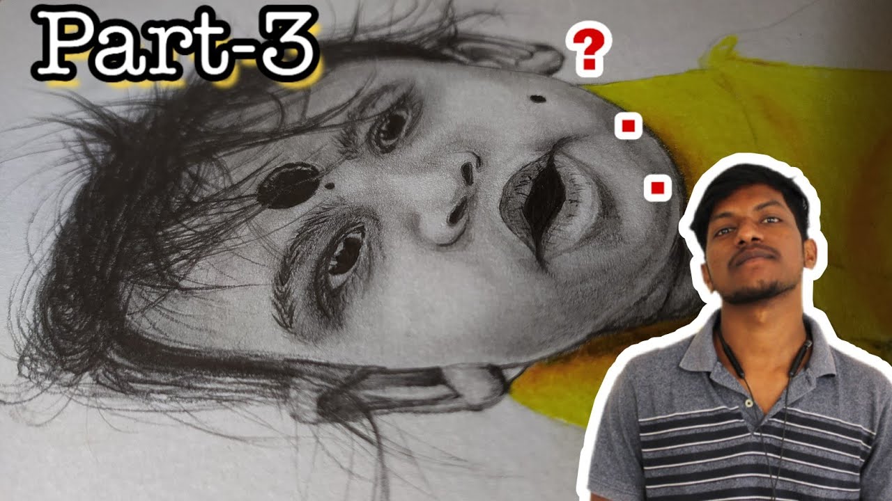 Portrait drawing tutorial for beginners in telugu | Portrait Drawing part 3 | Deekshith challa arts