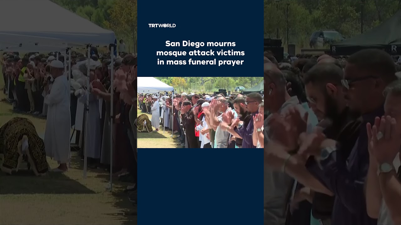 San Diego mourns mosque attack victims in mass funeral prayer