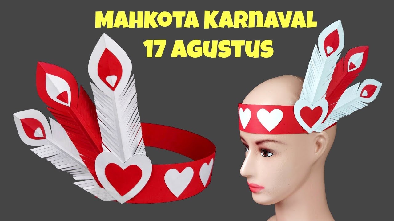 Topi Mahkota Merah Putih Pelengkap Kostum Karnaval 17 Agustus di Sekolah | Mahkota Bulu Merak