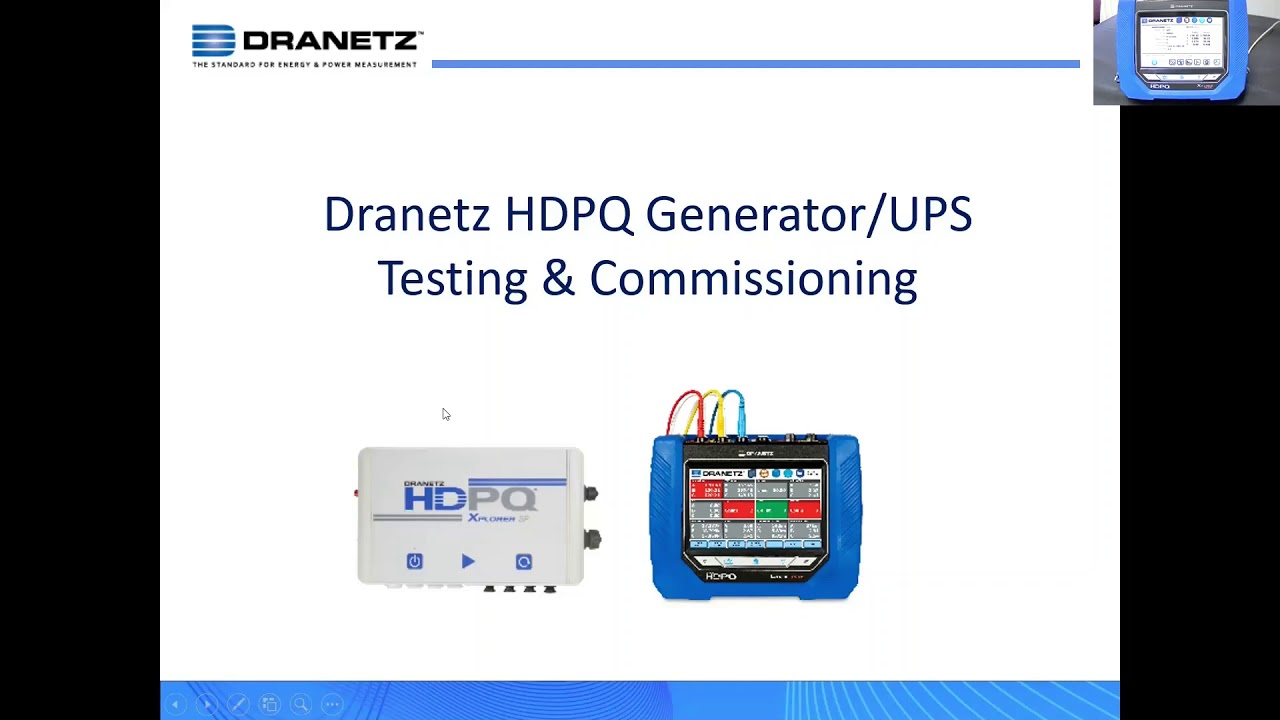 Dranetz HDPQ UPS & GEN TESTING