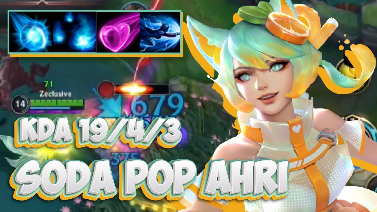 19 KILL!! MASSIVE DAMAGE SODA POP AHRI GAMEPLAY / WILD  RIFT (WILD PASS SKIN)