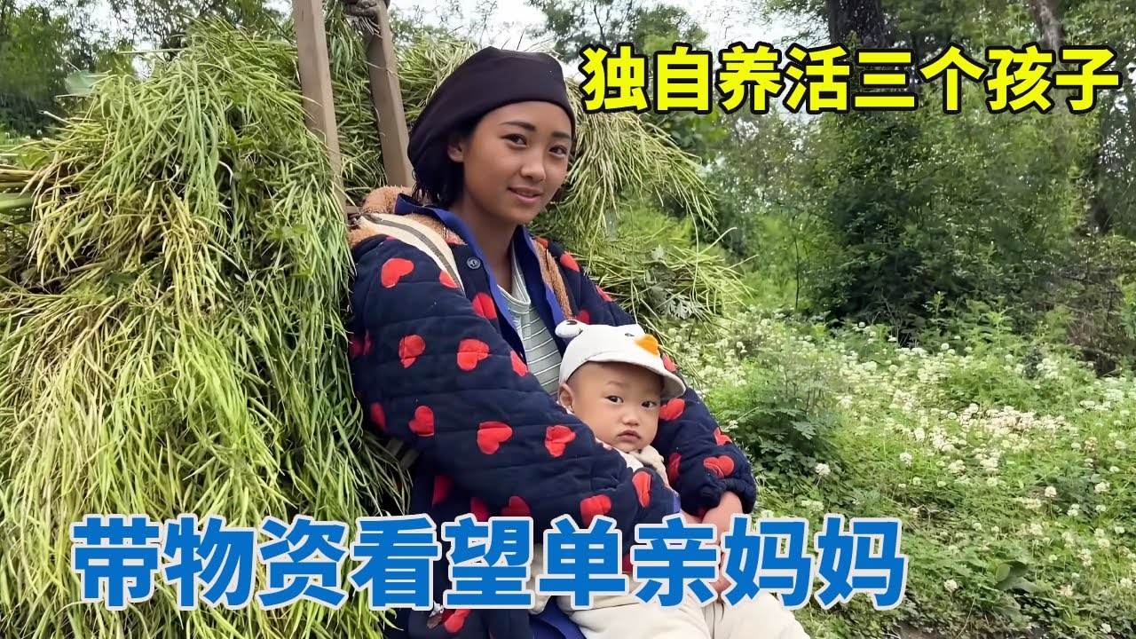 带物资看望大山阿妹一家，小海养活三个孩子，背后原因让人心疼！【阿龙游四方】