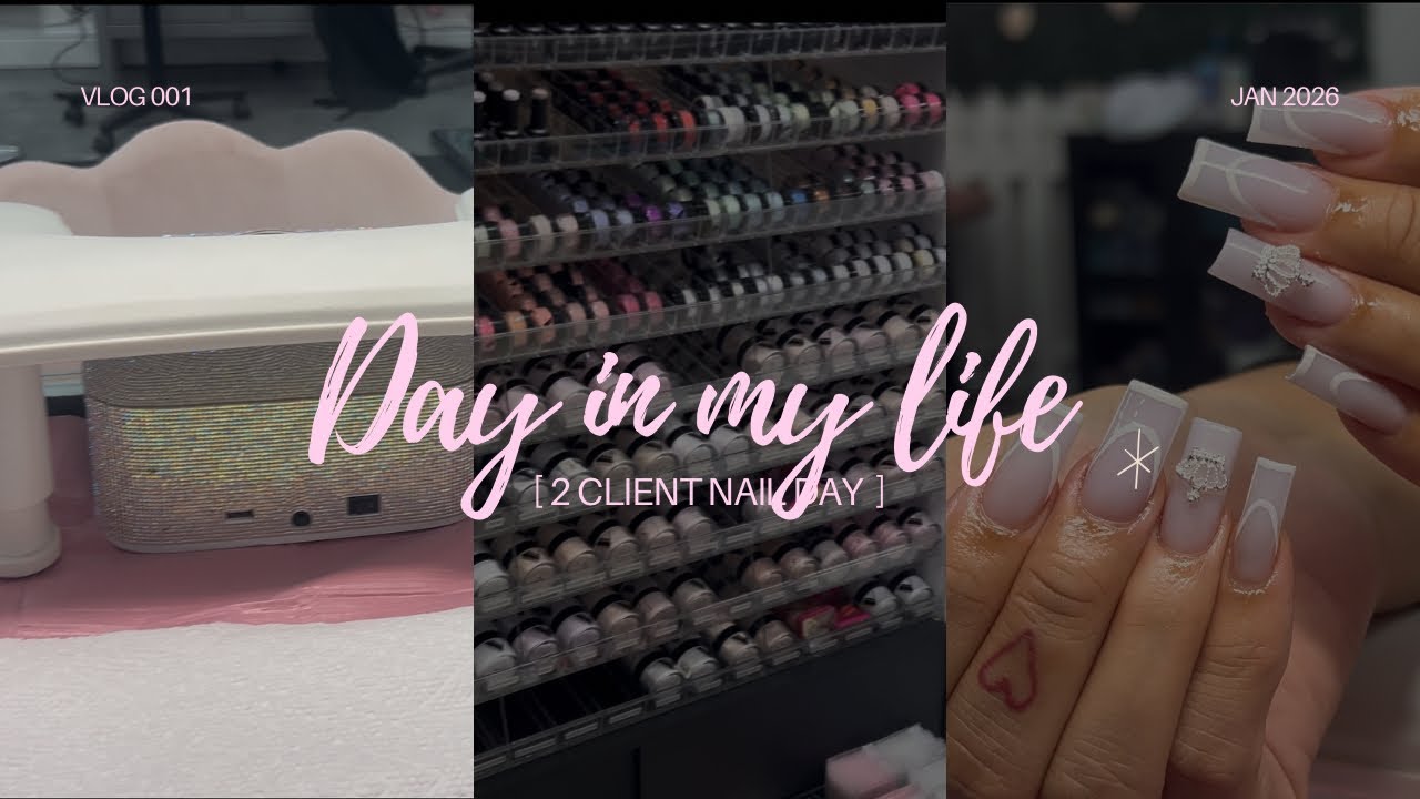 Day in my life as a teen nail tech (2 client nail day )🎀💅