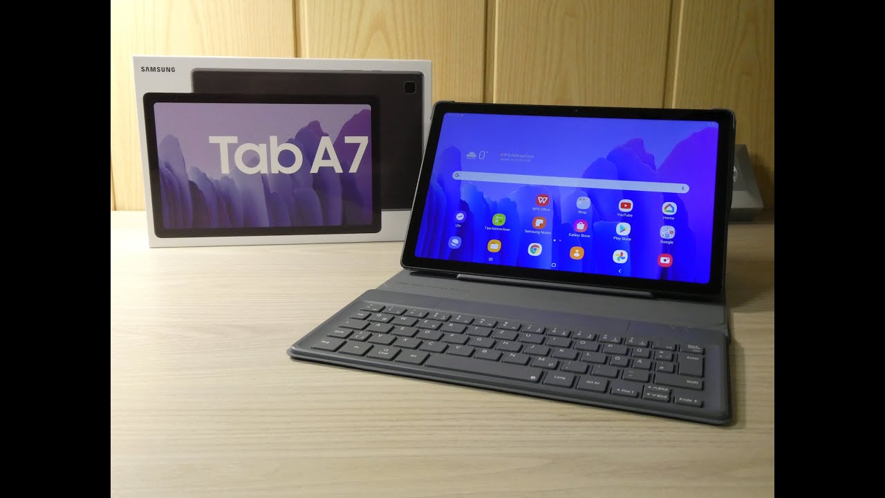 Samsung Tab A7 und Book Cover Keyboard ausgepackt und eingerichtet!