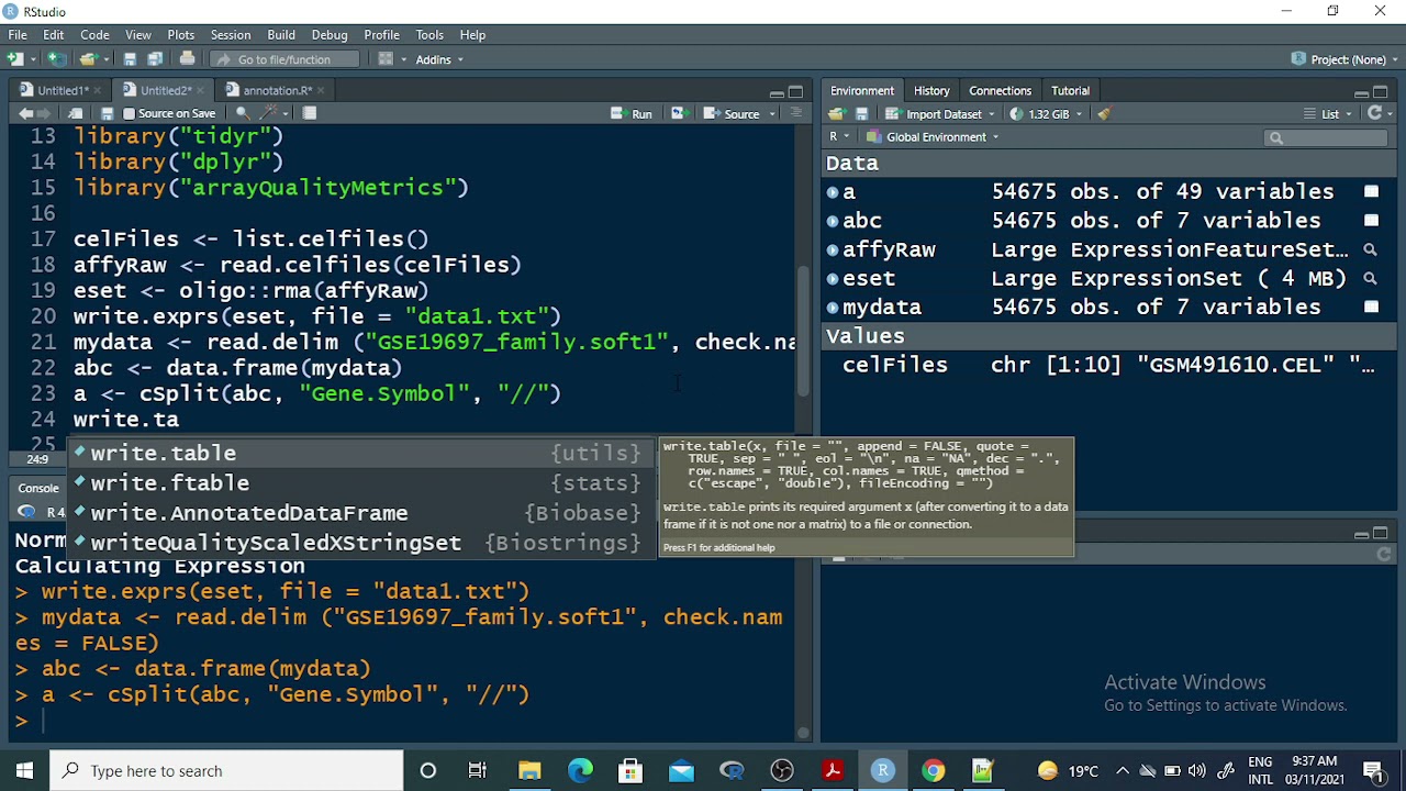 Нормализация и аннотация данных микрочипов — учебник по R