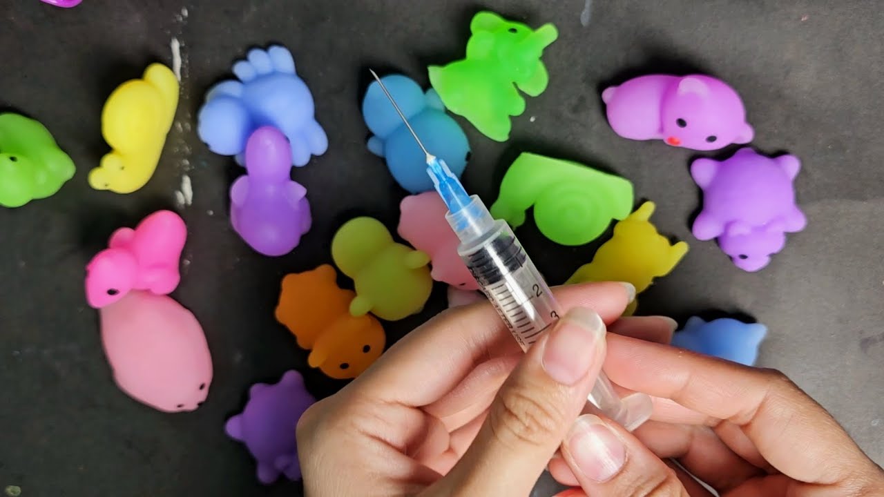 ASMR Satisfying Mochi Squishy Mini Animal!Colorful Slime Squishy Animal Toys!