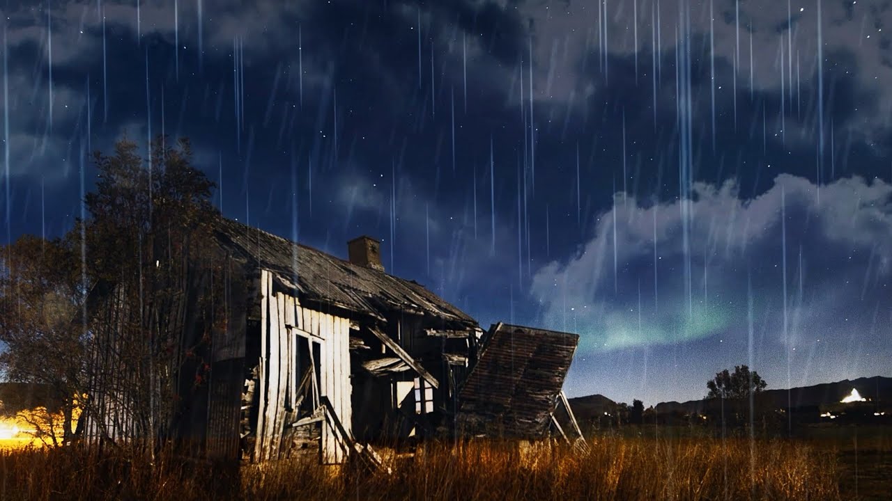 Rain Outside the Window 🌧️ Old House Night Ambience for Sleep (2 Hours)