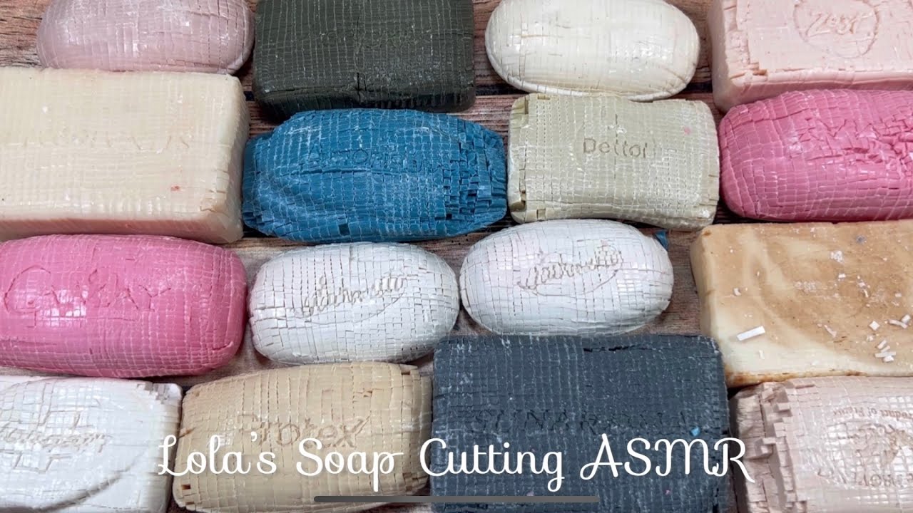 ASMR soap cube cutting! Fun soaps from sweet friends!