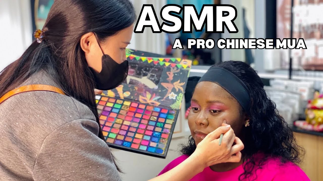 Asmr CHINESE MAKEUP ARTIST DOES MY MAKEUP 💄.she’s a vibe!/Black girl got her makeup done in China 🇨🇳