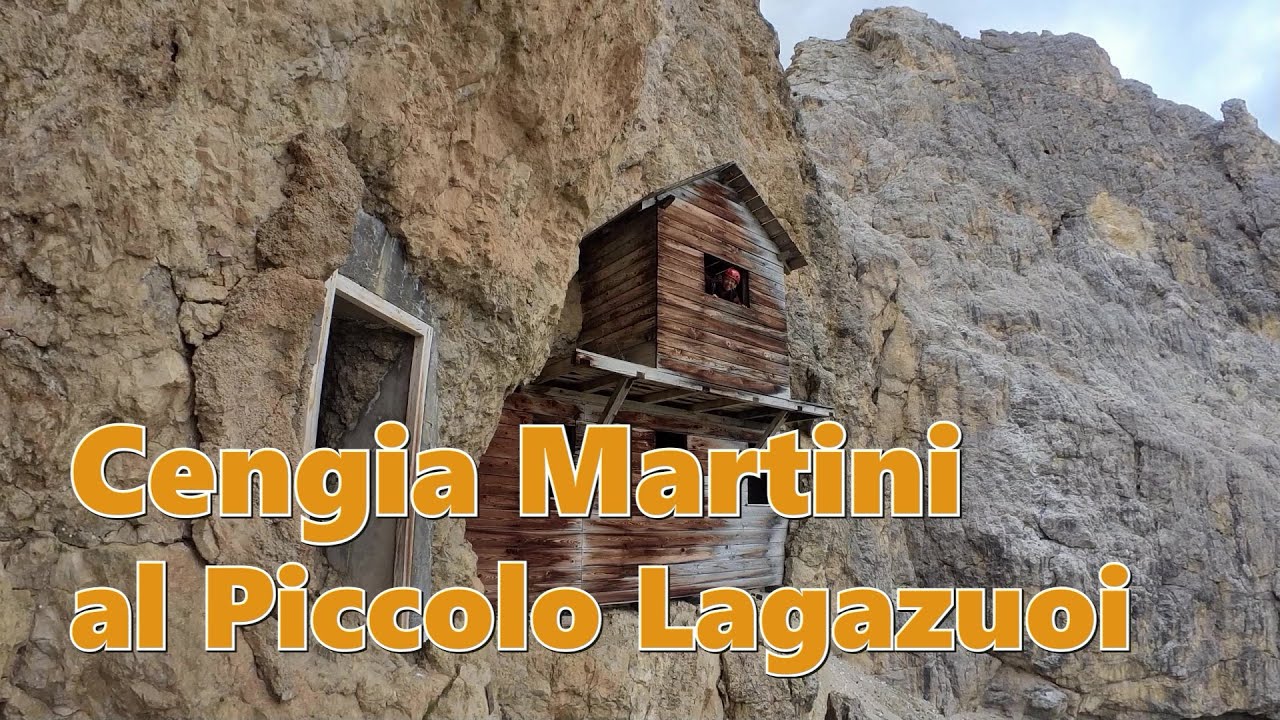 Cengia Martini al Piccolo Lagazuoi (con Galleria di mina in costruzione)