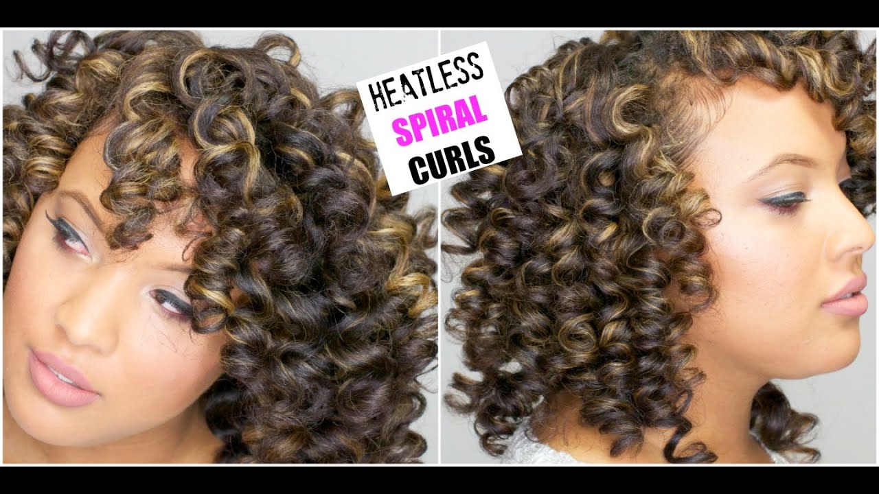 The PERFECT SPIRAL Curls on DRY Natural Hair || Heatless Permrod Curls