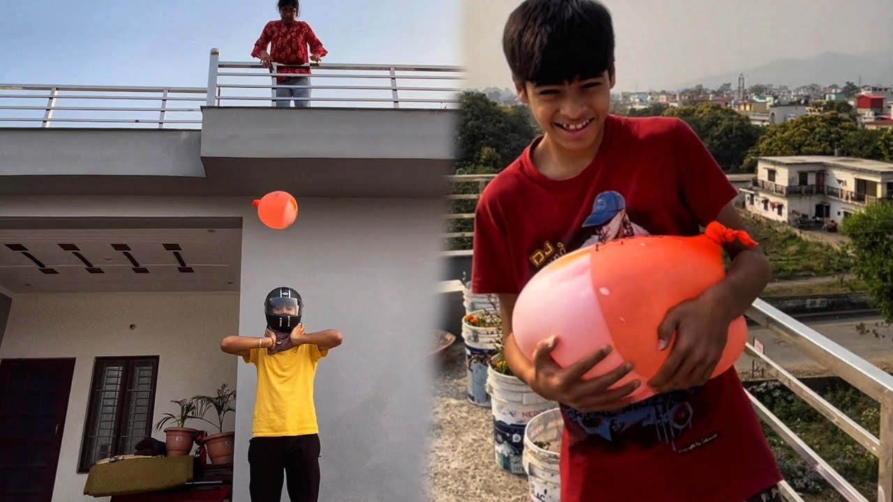 Dropping World's Biggest Water Balloon Challenge 😱 जान निकल गई | NEVER TRY THIS AT HOME | Holi 2022