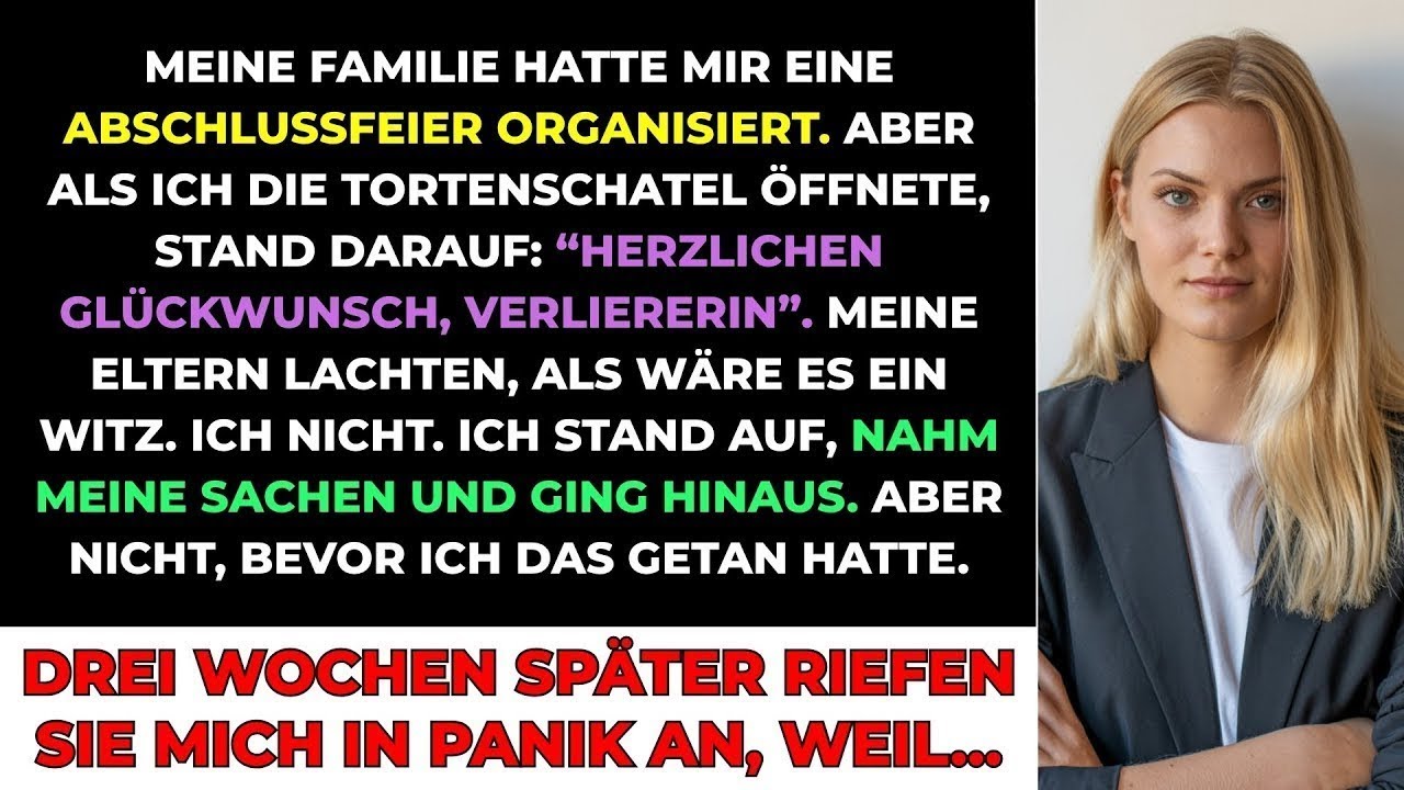 Familie verspottete mich auf meiner Abschlussfeier  Auf der Torte stand 'Glückwunsch, Verliererin'