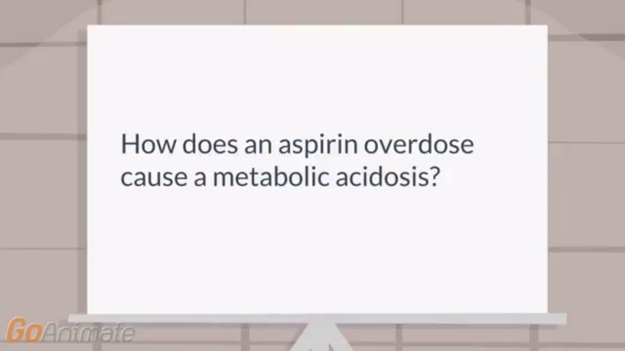 How does aspirin overdose cause metabolic acidosis?