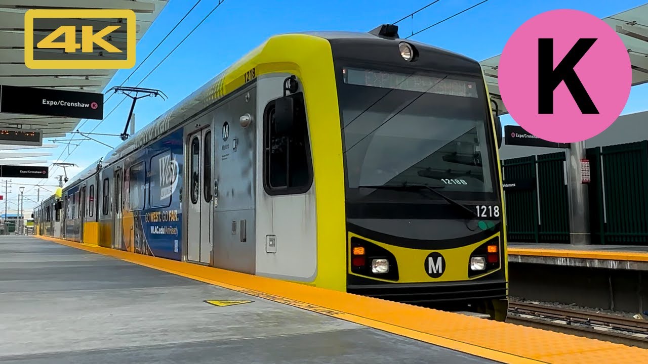Los Angeles Metro Rail K Line, Full Ride Northbound, Expo Crenshaw, Kinki Sharyo P3010 4K Train Ride