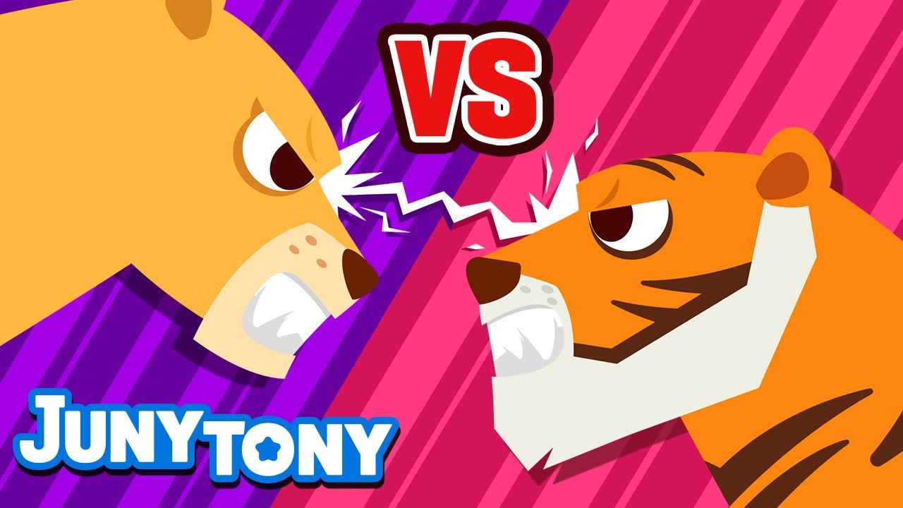 Leão vs Tigre | Vamos à Caçada! | Que Ganhe O Melhor! | Música Infantil | JunyTony em Português