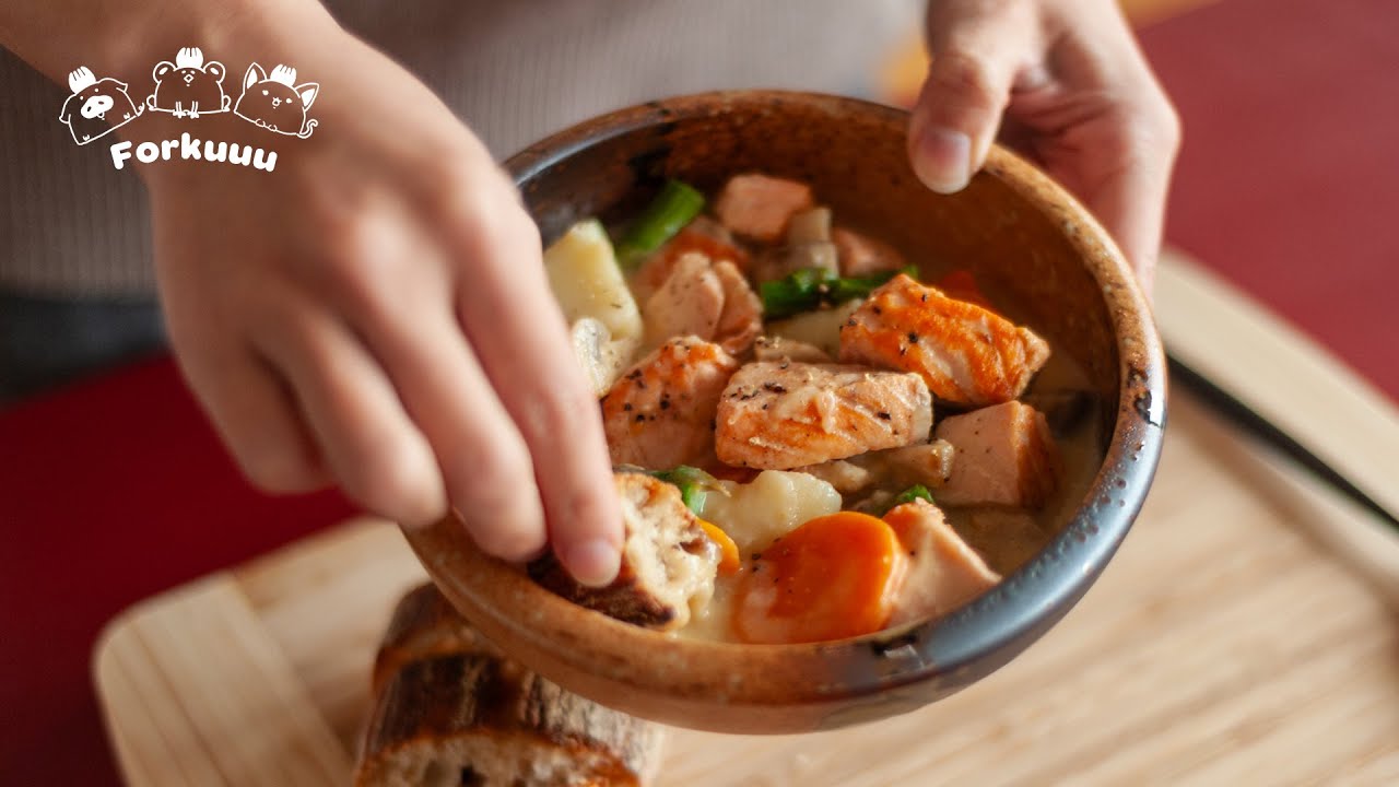 How to Make One-Pot Creamy Salmon Stew WITHOUT Cream? | Cozy Winter Recipe