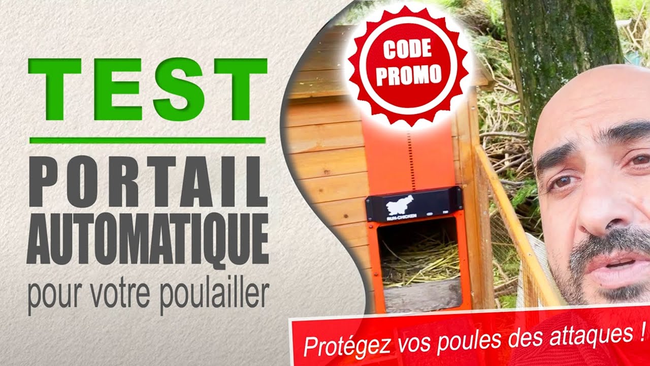 Code PROMO 10% Protégez vos poules contre les prédateurs avec le portail automatique Run Chicken T50