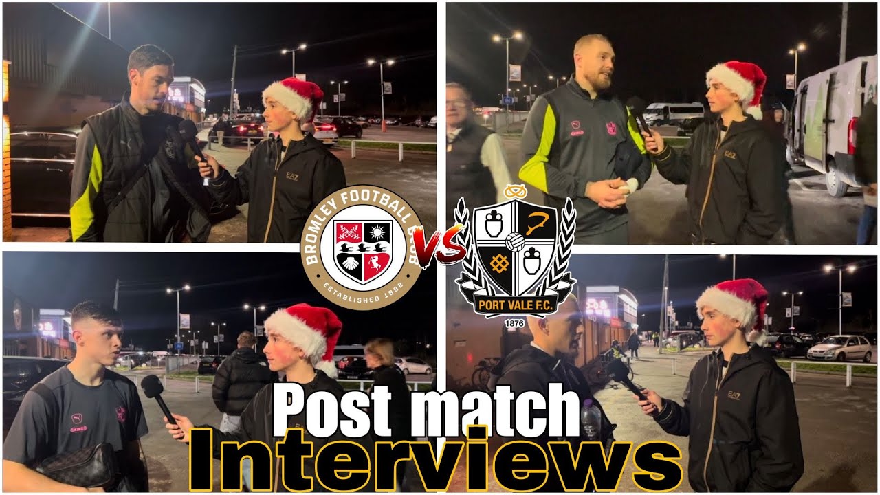 Post match interviews after Port Vales 0-0 draw vs Bromley | Kyle John,  Imray, Ripley, Heneghan