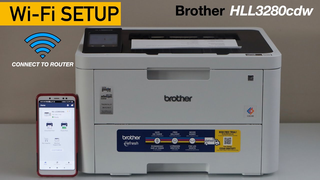 Brother HLL3280CDW Wi-Fi Setup, Print From SmartPhone !