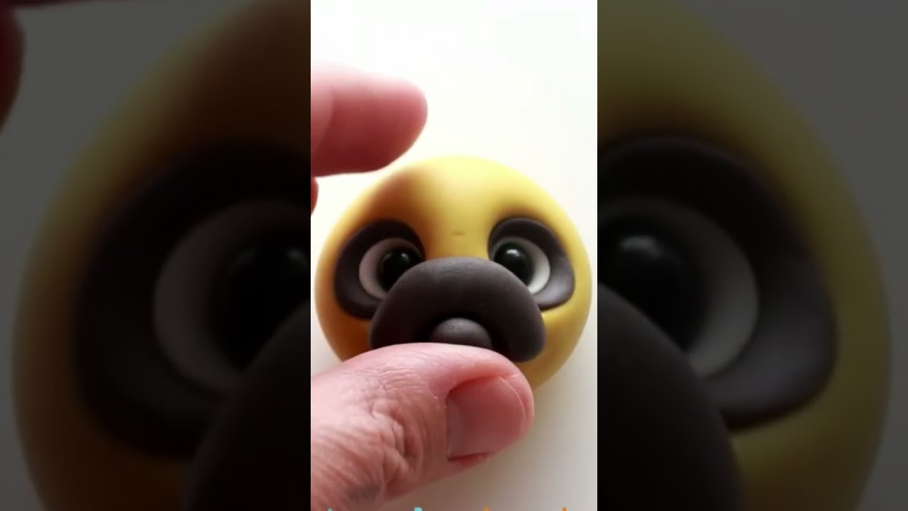 DIY Cute Pug Face #shorts #clay #craft #diy