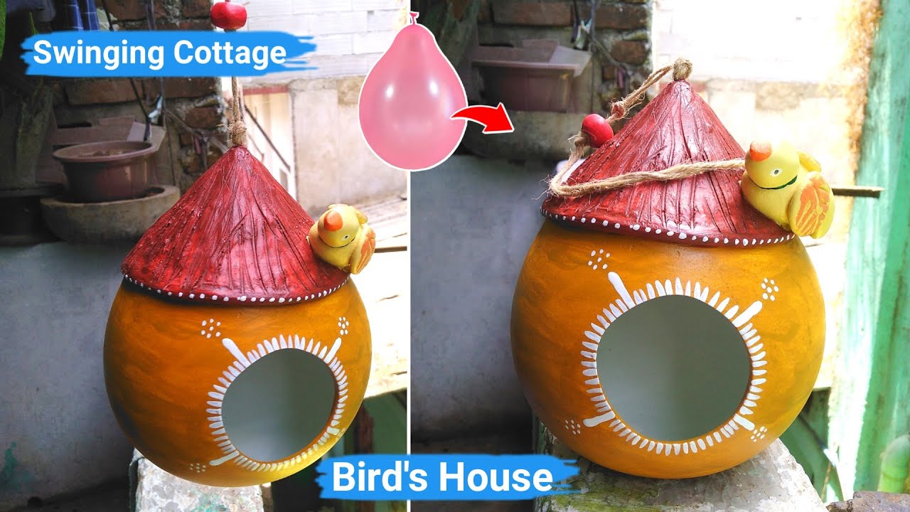 Diy decorative Bird's Nest showpiece at home | Make swinging cottage | Wall Hanging Ideas