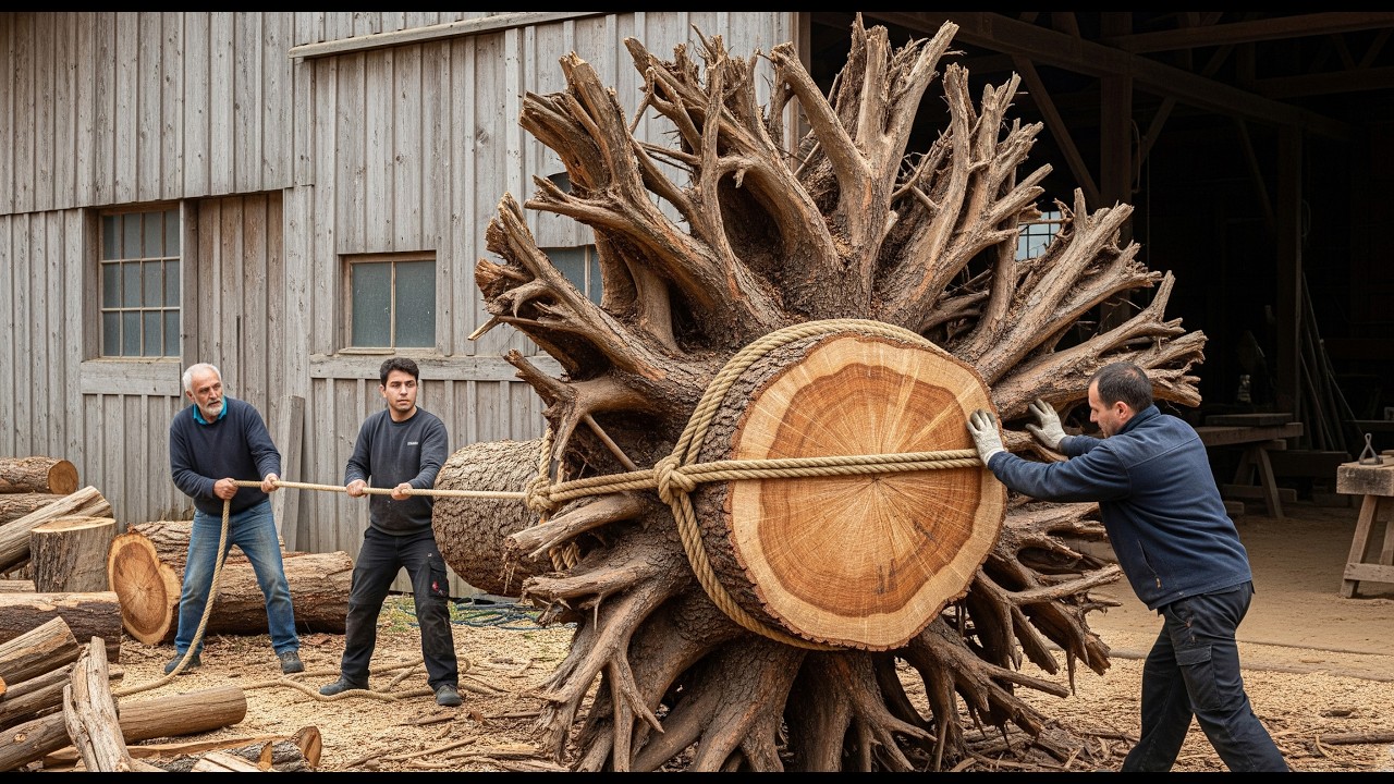 Watch & Suprise: Creative Guys Using Epoxy Turns Worthless Tree Stump to Thousand Dollar Table