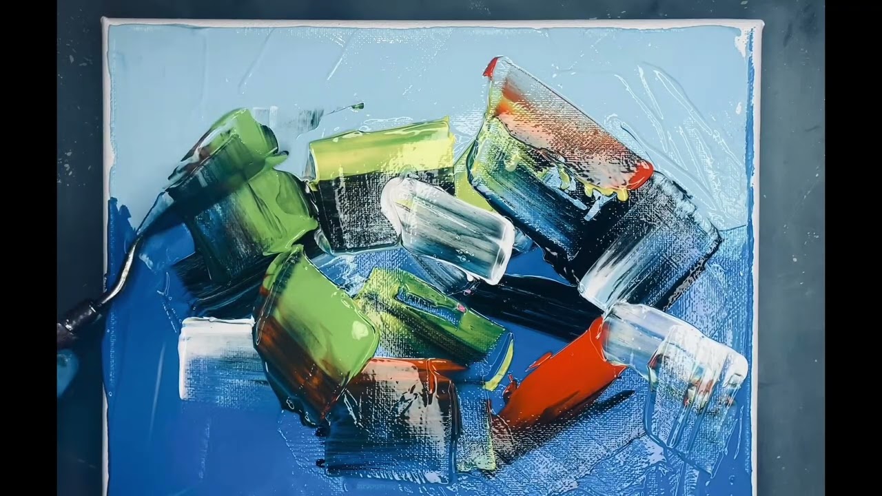 Abstract Painting Technique/ Acrylics and Palette Knife/ Playing with Paints / Step by Step