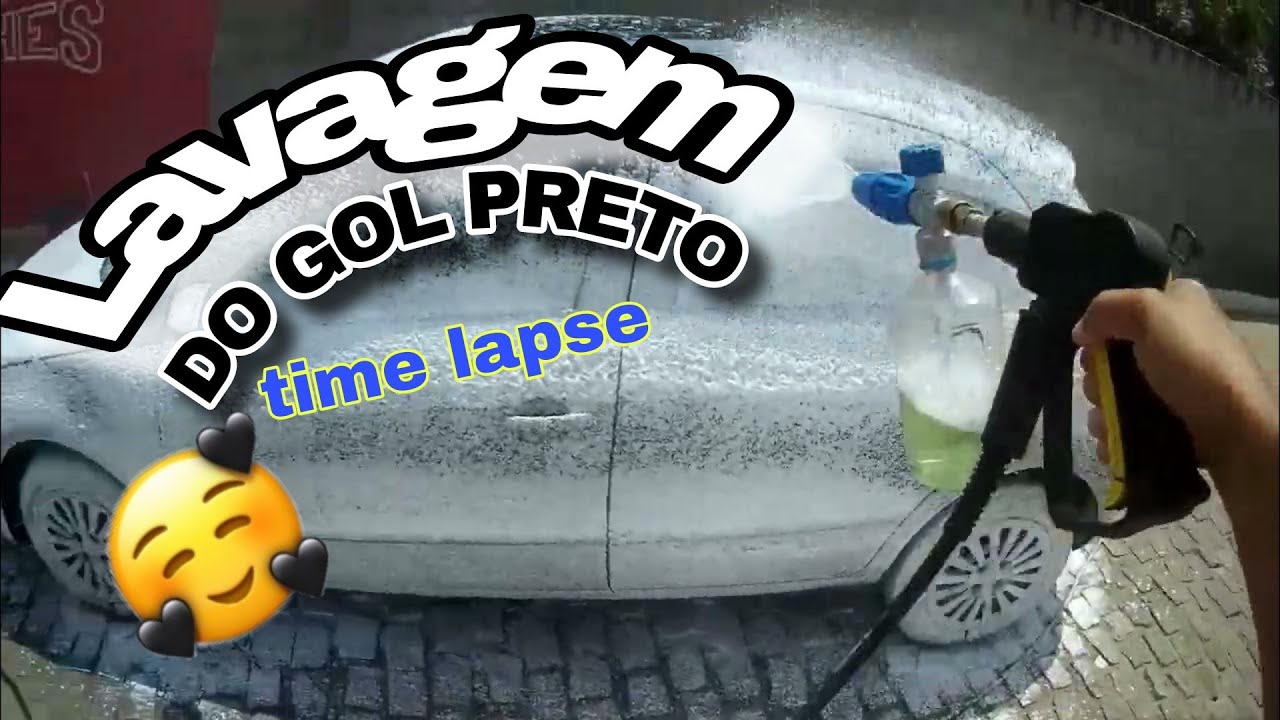 COMO LAVAR GOL PRETO - time lapse - LAVA JATO DE QUINTAL - COMO LAVAR CARRO PRETO NO SOL