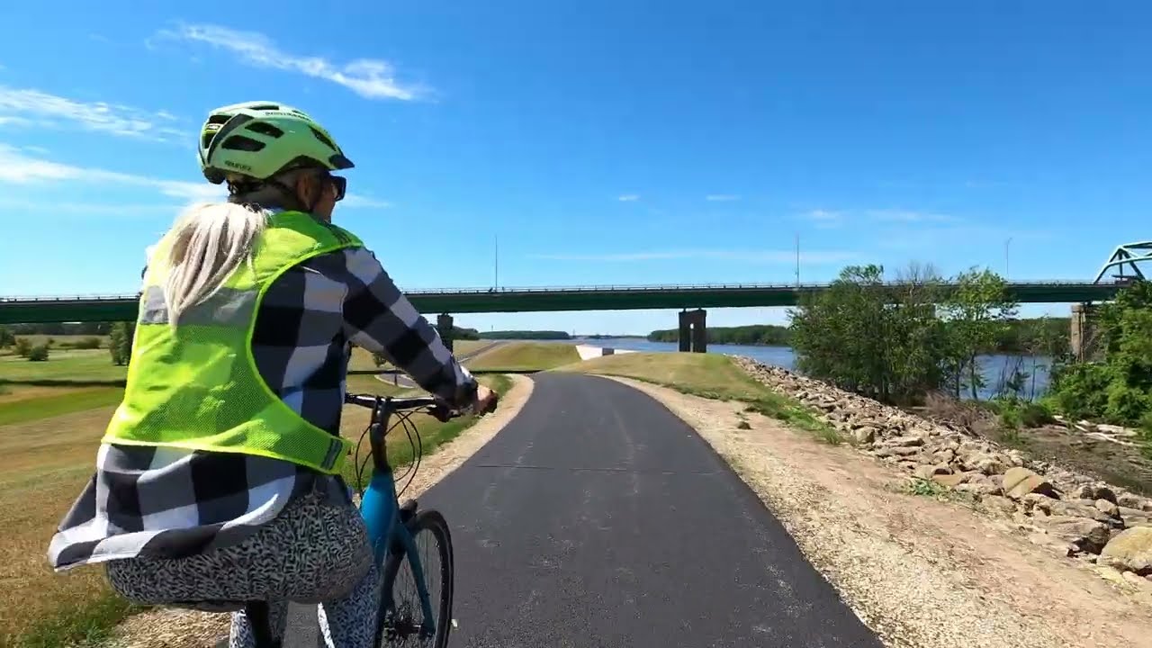 Fulton IL Great River Bike Trail South past Dutch Windmill
