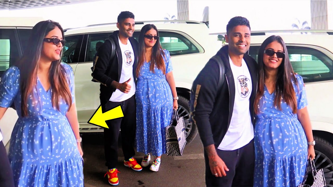 Suryakumar Yadav Arrives With Pregnant 🤰 Wife Devisha Shetty In Mercedes GLS 400d At Mumbai Airport!