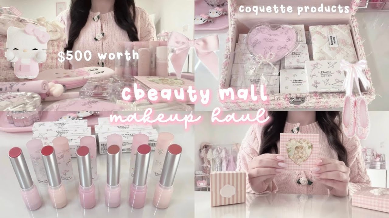 $500 CbeautyMall makeup haul 🎀🩰🦢|| coquette aesthetic, unboxing, first impressions