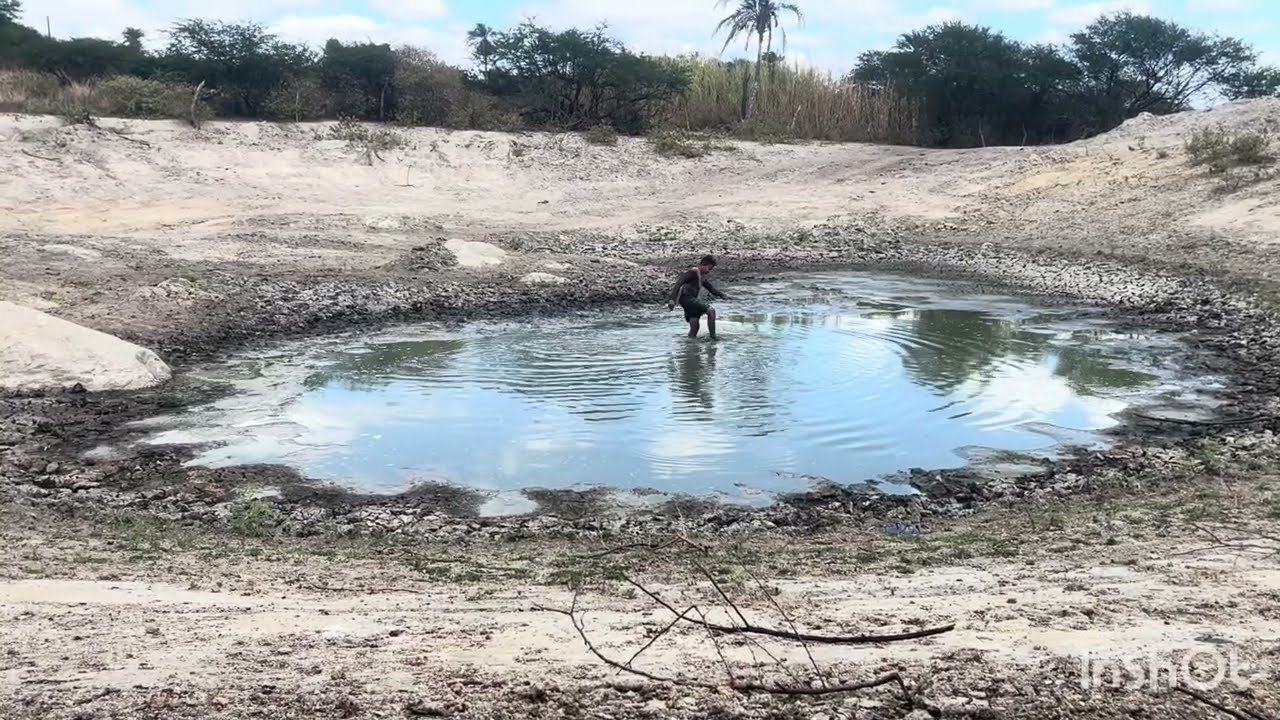 Rener pegando peixe de mão 