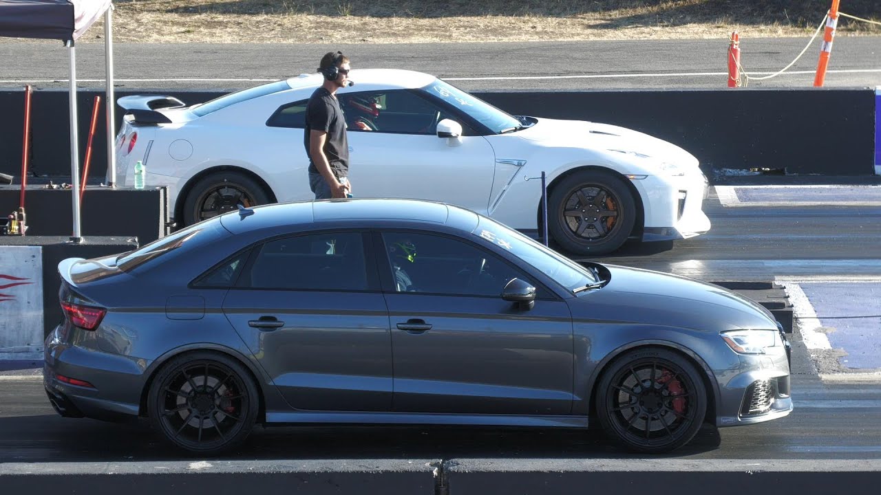Nissan GT-R vs Audi RS3 - drag racing