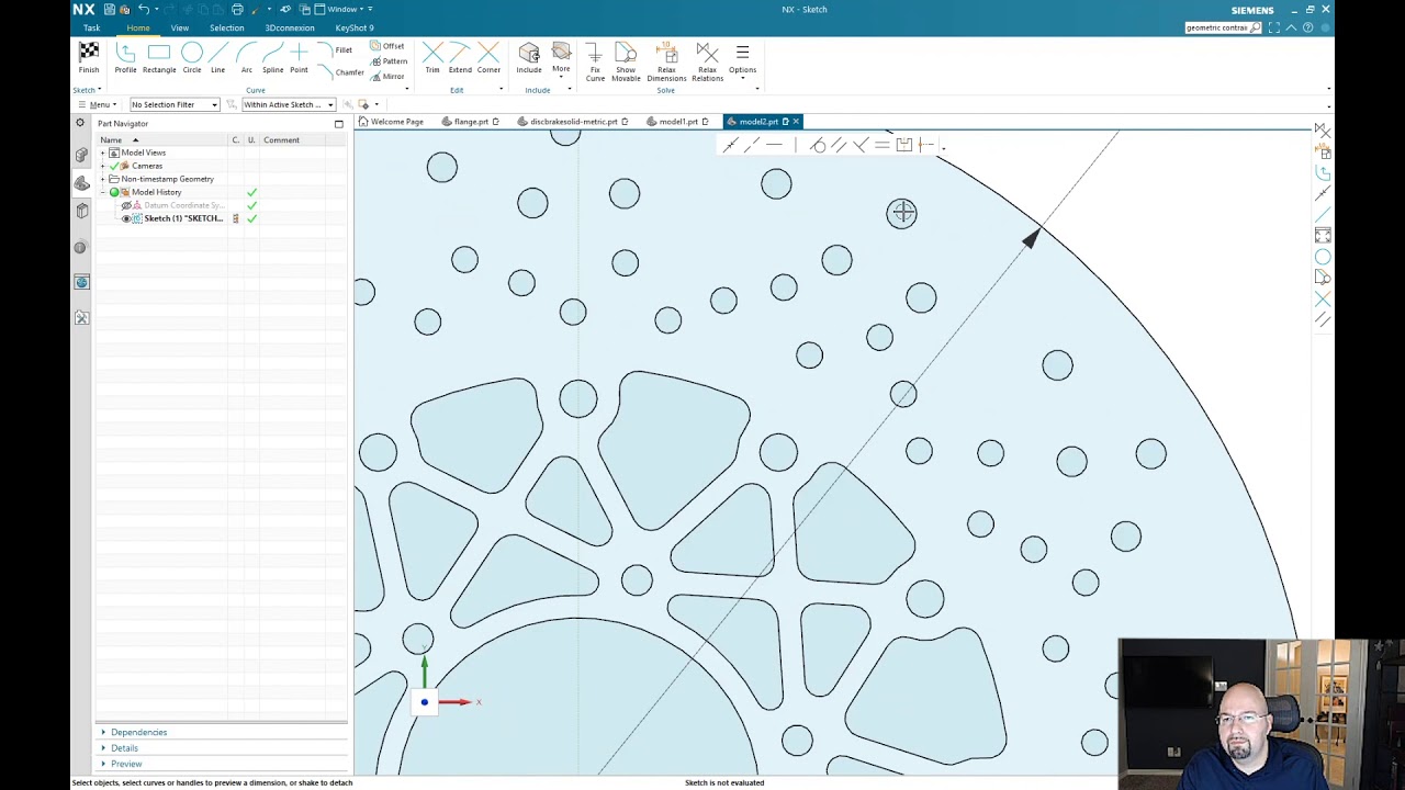 Using the New NX Sketch Solver with Imported Geometry