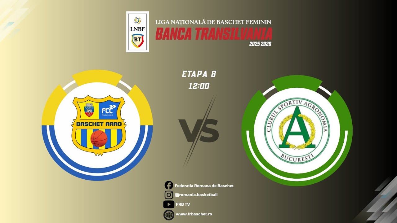 Liga Nationala de Baschet Feminin 25/26 - FCC Baschet UAV Arad vs CS Agronomia Bucuresti