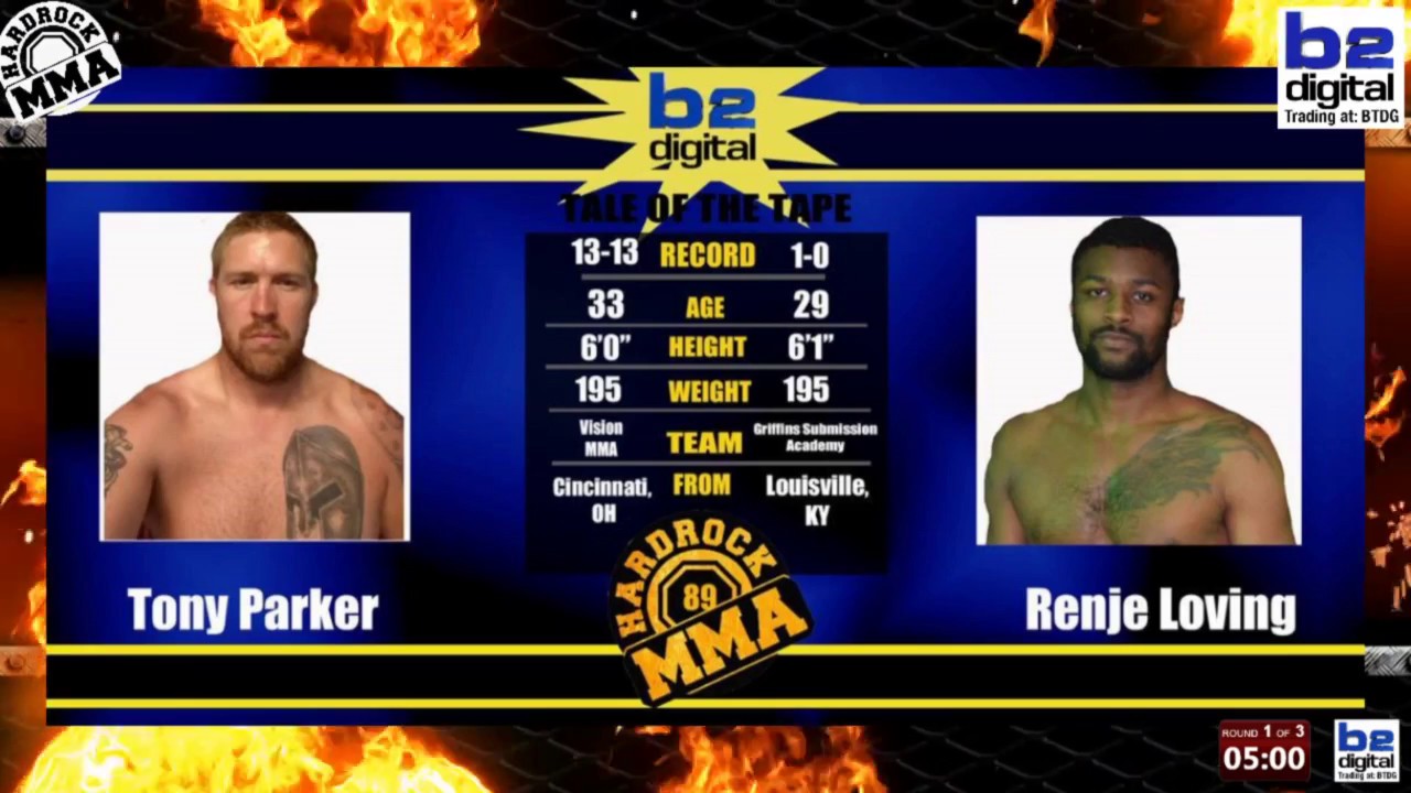 Hardrock MMA 89 Fight 12 Tony Parker vs Renje Loving 195 PRO